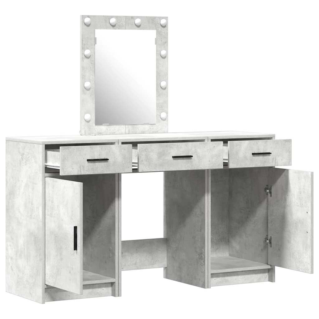 Schminktisch mit Tür 3 pcs Grau 50 x 41 x 135 cm Holzwerkstoff