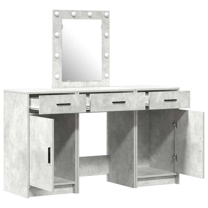 Schminktisch mit Tür 3 pcs Grau 50 x 41 x 135 cm Holzwerkstoff