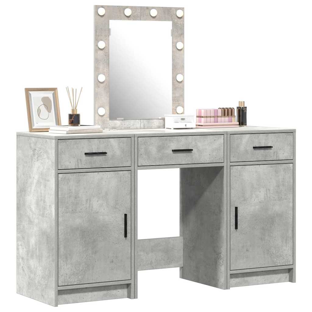 Schminktisch mit Tür 3 pcs Grau 50 x 41 x 135 cm Holzwerkstoff
