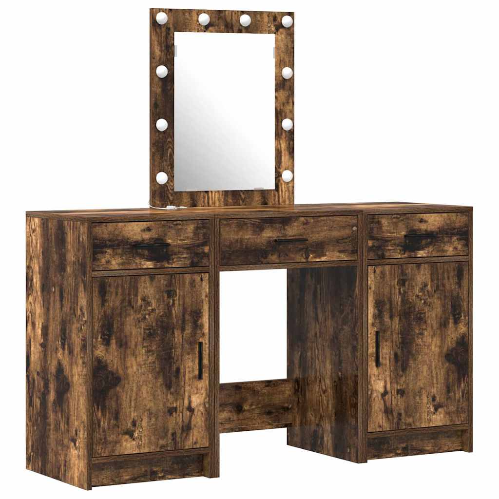 Schminktisch mit Tür 3 pcs Braun 50 x 41 x 135 cm Holzwerkstoff