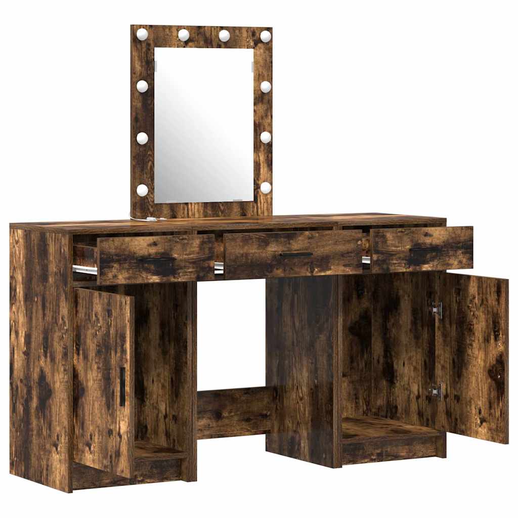 Schminktisch mit Tür 3 pcs Braun 50 x 41 x 135 cm Holzwerkstoff