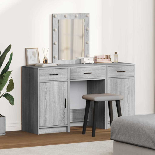 Schminktisch mit Tür 3 pcs Grau 50 x 41 x 135 cm Holzwerkstoff