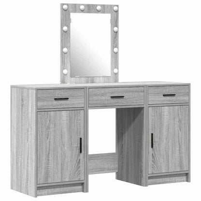 Schminktisch mit Tür 3 pcs Grau 50 x 41 x 135 cm Holzwerkstoff