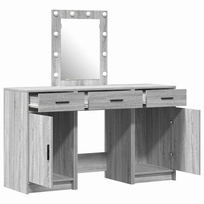 Schminktisch mit Tür 3 pcs Grau 50 x 41 x 135 cm Holzwerkstoff