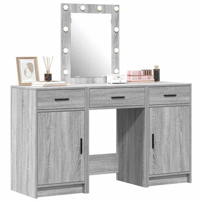 Schminktisch mit Tür 3 pcs Grau 50 x 41 x 135 cm Holzwerkstoff