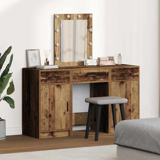 Schminktisch mit Tür 3 pcs Braun 50 x 41 x 135 cm Holzwerkstoff