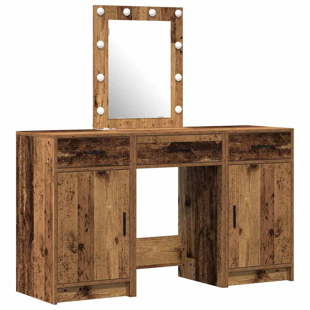 Schminktisch mit Tür 3 pcs Braun 50 x 41 x 135 cm Holzwerkstoff