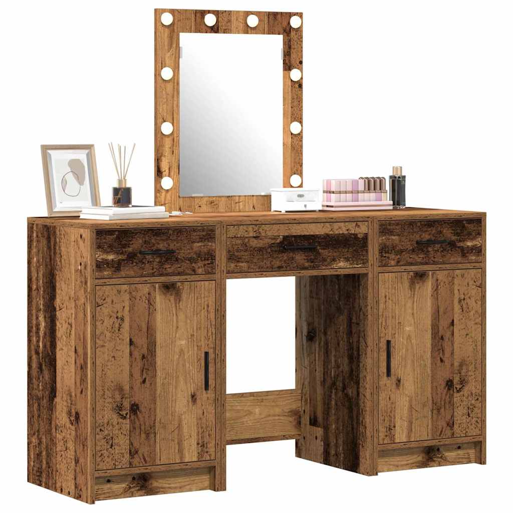 Schminktisch mit Tür 3 pcs Braun 50 x 41 x 135 cm Holzwerkstoff