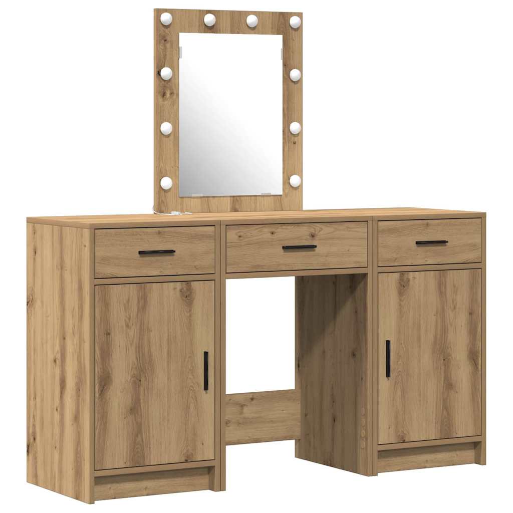Schminktisch mit Tür 3 pcs Braun 50 x 41 x 135 cm Holzwerkstoff