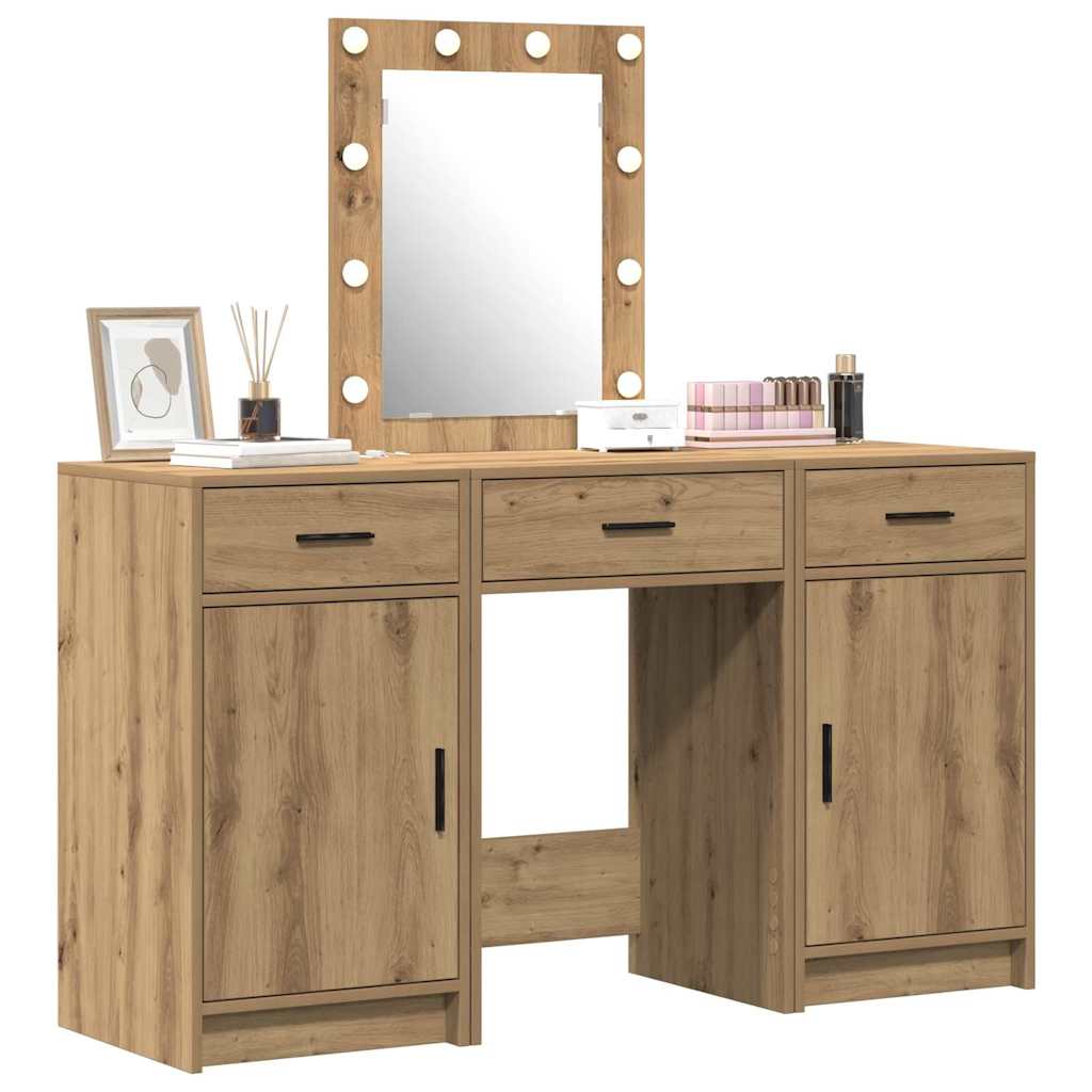 Schminktisch mit Tür 3 pcs Braun 50 x 41 x 135 cm Holzwerkstoff
