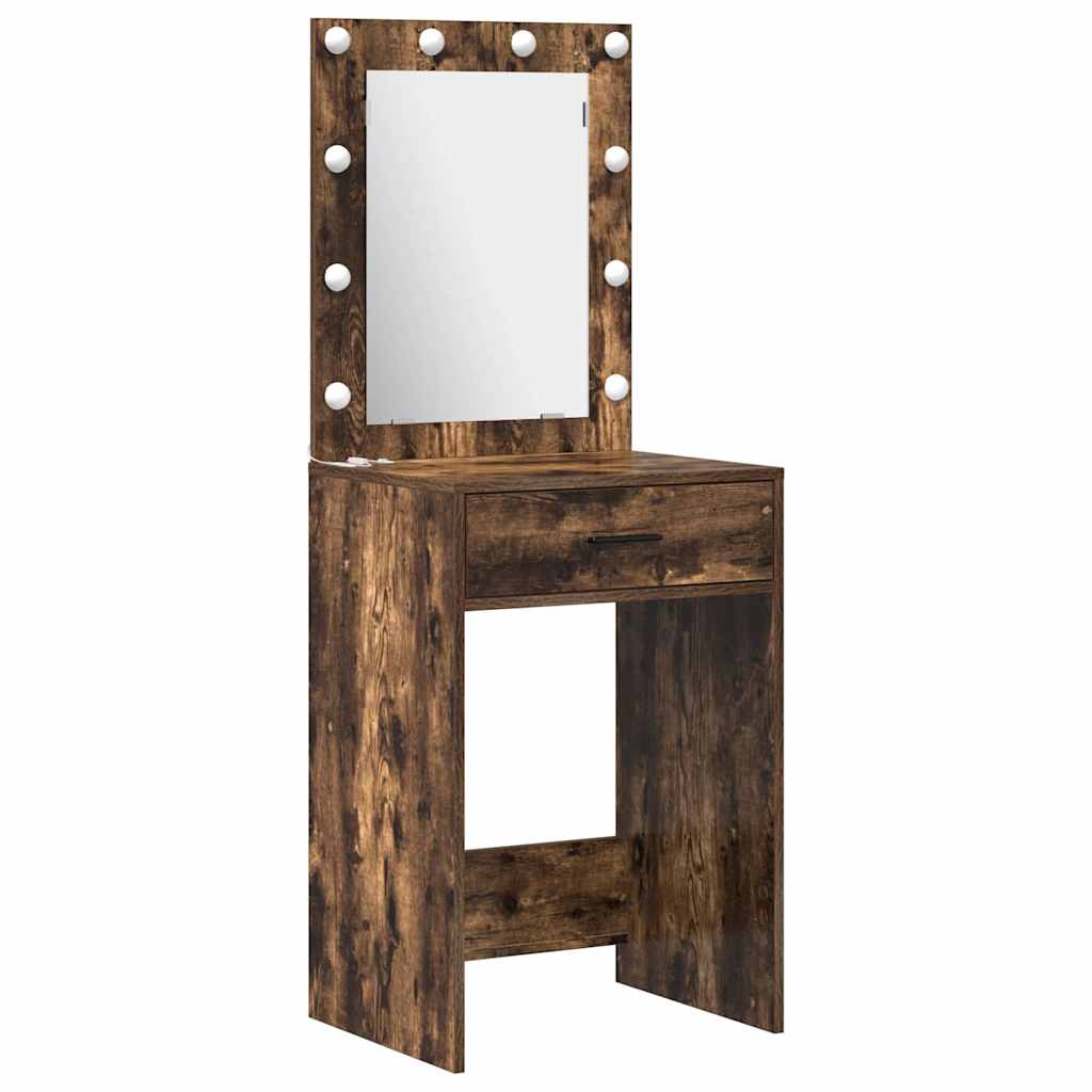 Schminktisch Set 2 pcs Geräucherte Eiche 50 x 41 x 135 cm