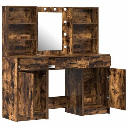 Schminktisch Set 3 pcs Geräucherte Eiche 50 x 41 x 135 cm