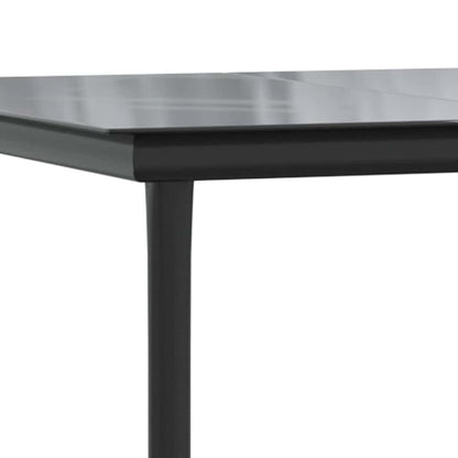 7-tlg. Garten-Essgruppe mit Kissen Schwarz Poly Rattan Glas