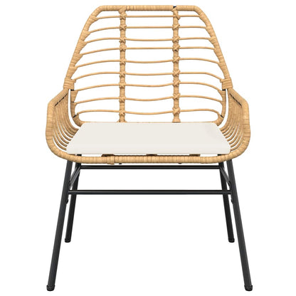 5-tlg. Garten-Essgruppe mit Kissen Braun Poly Rattan Glas