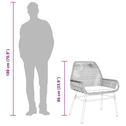 3-tlg. Garten-Essgruppe mit Kissen Schwarz Poly Rattan Glas