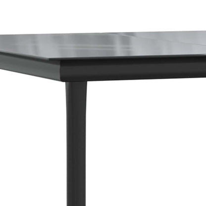 7-tlg. Garten-Essgruppe mit Kissen Schwarz Poly Rattan Glas