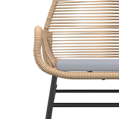 3-tlg. Garten-Essgruppe mit Kissen Braun Poly Rattan Glas