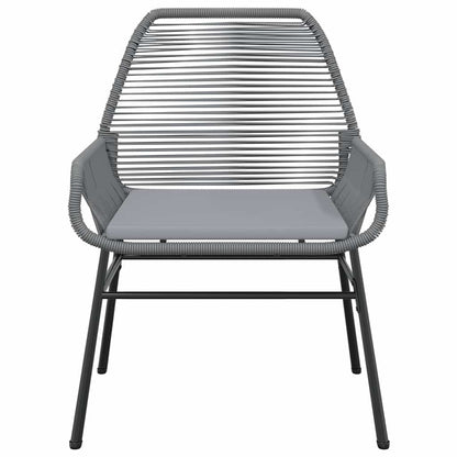 7-tlg. Garten-Essgruppe mit Kissen Grau Poly Rattan Glas