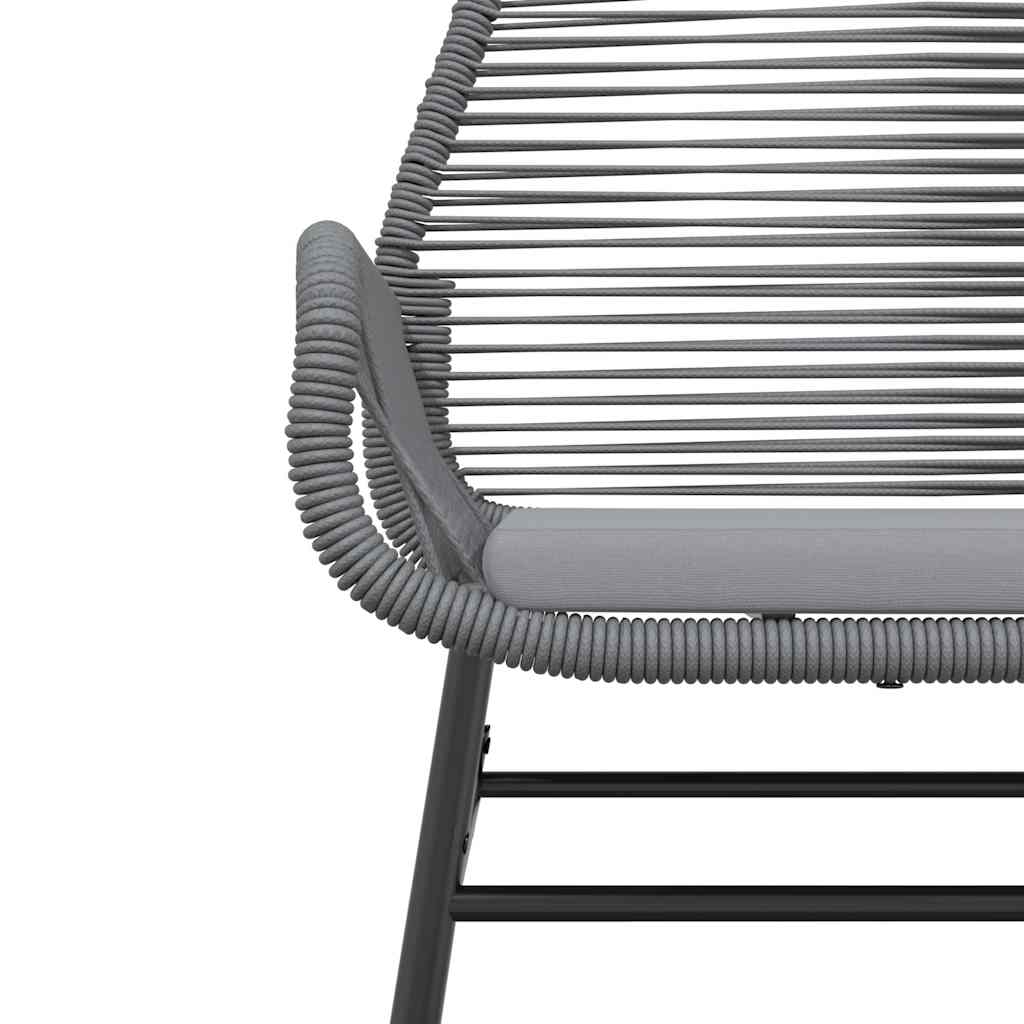 7-tlg. Garten-Essgruppe mit Kissen Grau Poly Rattan Glas