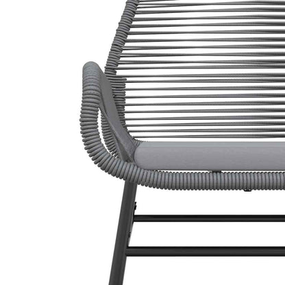 7-tlg. Garten-Essgruppe mit Kissen Grau Poly Rattan Glas