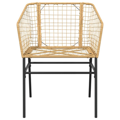 3-teiliges Garten-Esszimmer-Set Braunes Polyrattanglas