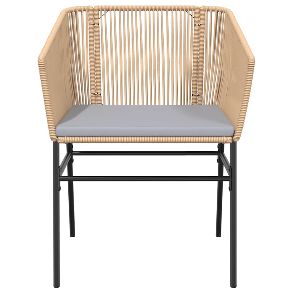 5-tlg. Garten-Essgruppe mit Kissen Braun Poly Rattan Glas