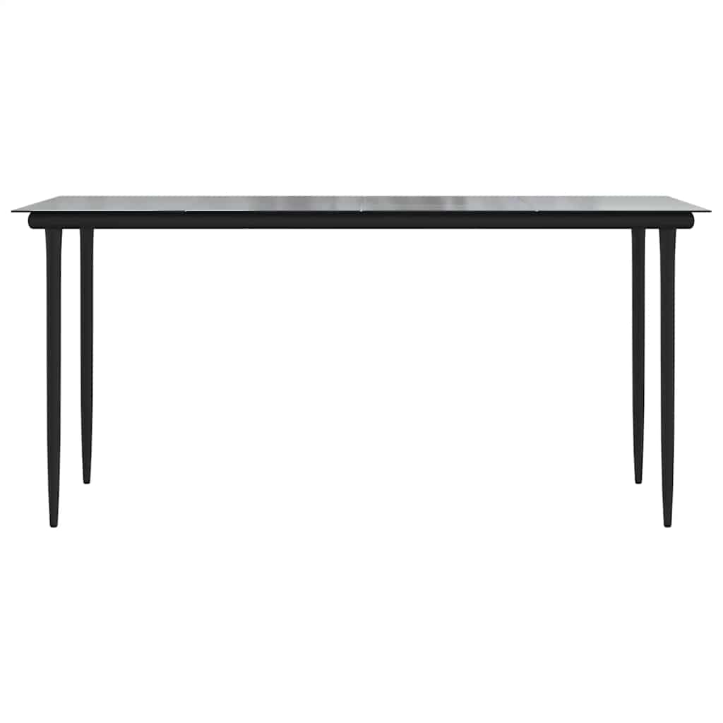 7-tlg. Garten-Essgruppe mit Kissen Grau Poly Rattan Glas