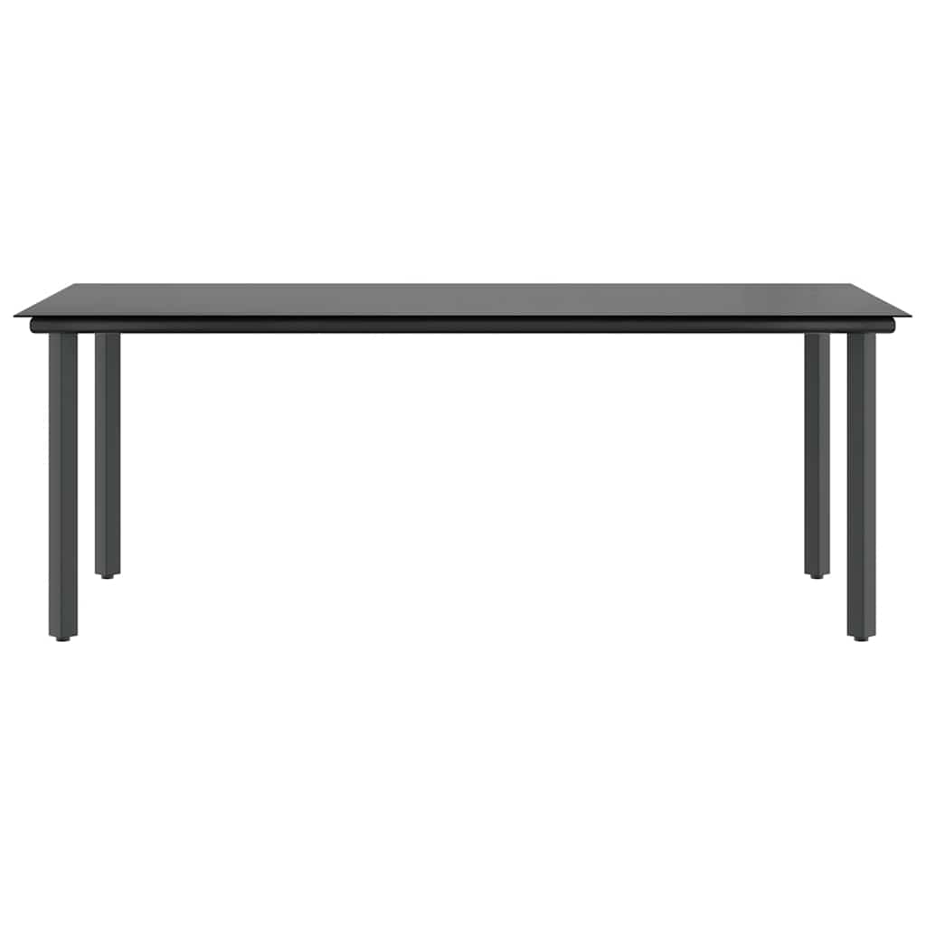 7-teiliges Garten-Esszimmerset aus schwarzem Polyrattanglas