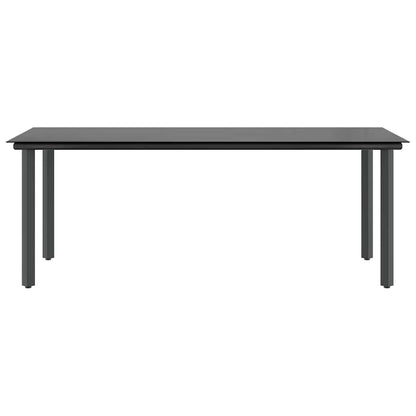 9-tlg. Garten-Essgruppe mit Kissen Schwarz Poly Rattan Glas