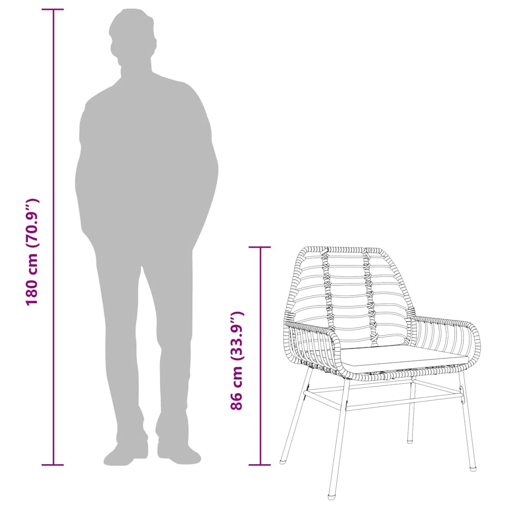 9-tlg. Garten-Essgruppe mit Kissen Schwarz Poly Rattan Glas