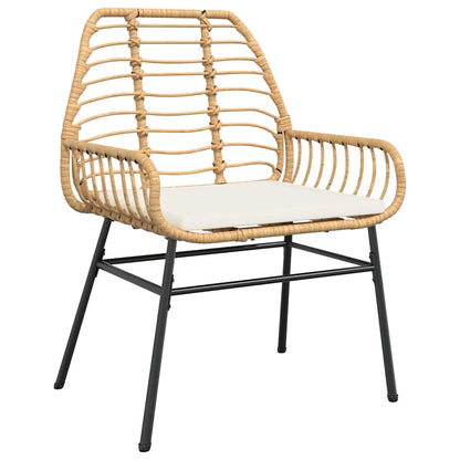 9-tlg. Garten-Essgruppe mit Kissen Braun Poly Rattan Glas