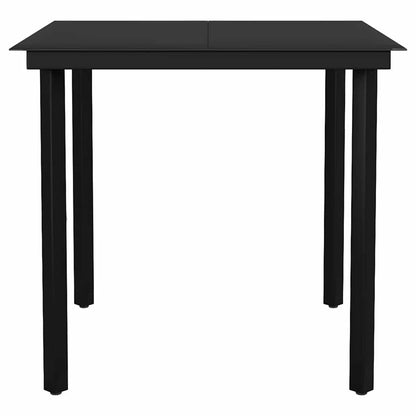 3-tlg. Garten-Essgruppe mit Kissen Schwarz Poly Rattan Glas