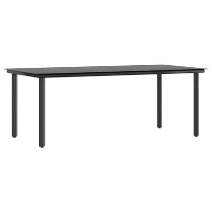 9-tlg. Garten-Essgruppe mit Kissen Schwarz Poly Rattan Glas