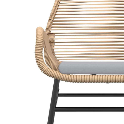 5-tlg. Garten-Essgruppe mit Kissen Braun Poly Rattan Glas