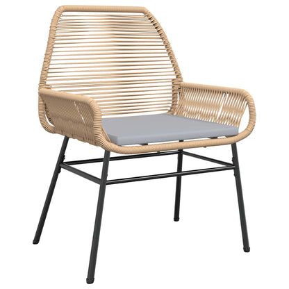 9-tlg. Garten-Essgruppe mit Kissen Braun Poly Rattan Glas