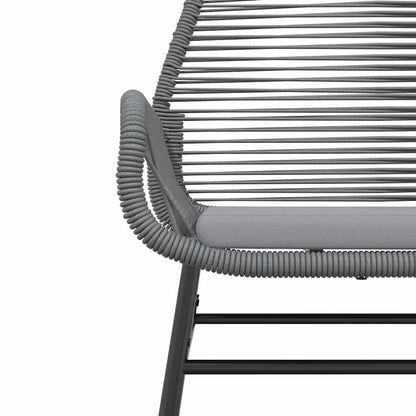 7-tlg. Garten-Essgruppe mit Kissen Grau Poly Rattan Glas