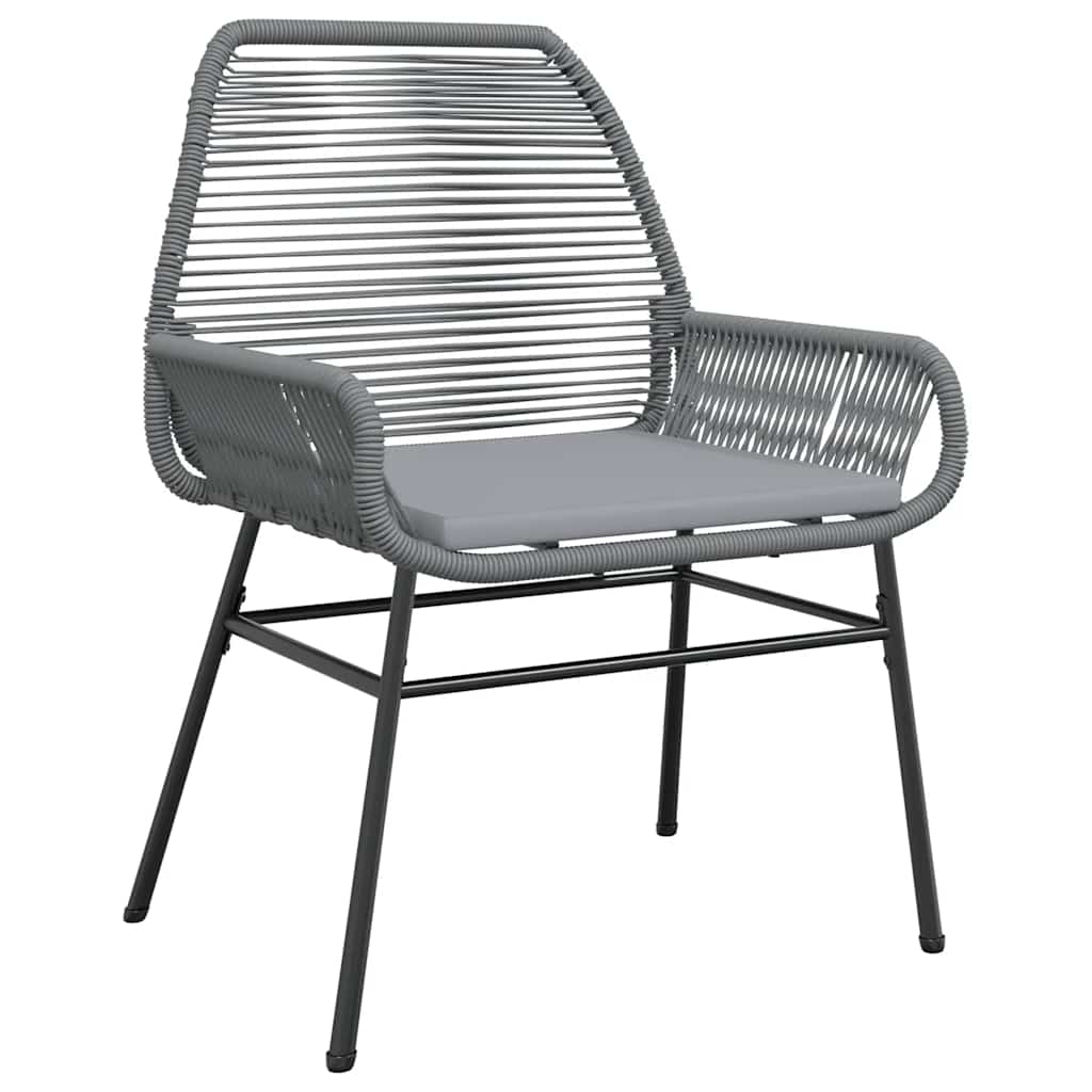 9-tlg. Garten-Essgruppe mit Kissen Grau Poly Rattan Glas