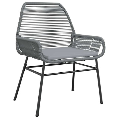 9-tlg. Garten-Essgruppe mit Kissen Grau Poly Rattan Glas