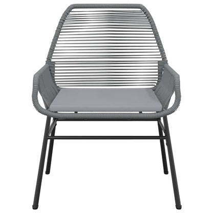 9-tlg. Garten-Essgruppe mit Kissen Grau Poly Rattan Glas