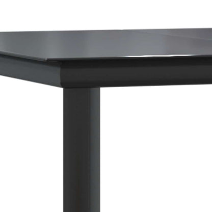 9-tlg. Garten-Essgruppe mit Kissen Grau Poly Rattan Glas