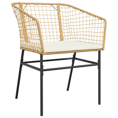 9-tlg. Garten-Essgruppe mit Kissen Braun Poly Rattan Glas