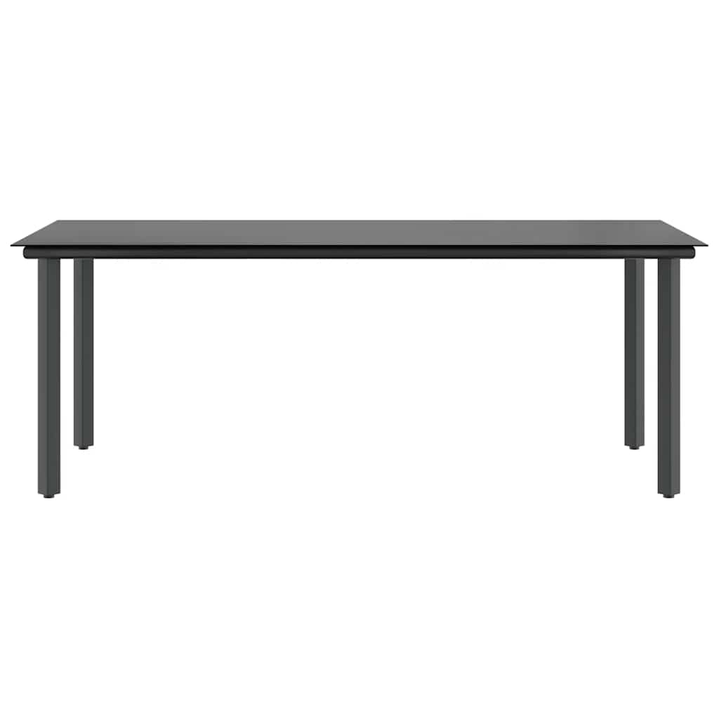 9-tlg. Garten-Essgruppe mit Kissen Schwarz Poly Rattan Glas