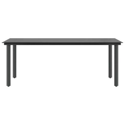 9-tlg. Garten-Essgruppe mit Kissen Schwarz Poly Rattan Glas