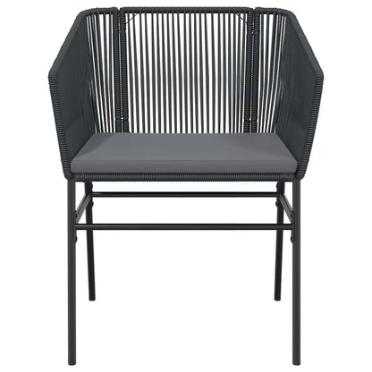 9-tlg. Garten-Essgruppe mit Kissen Schwarz Poly Rattan Glas