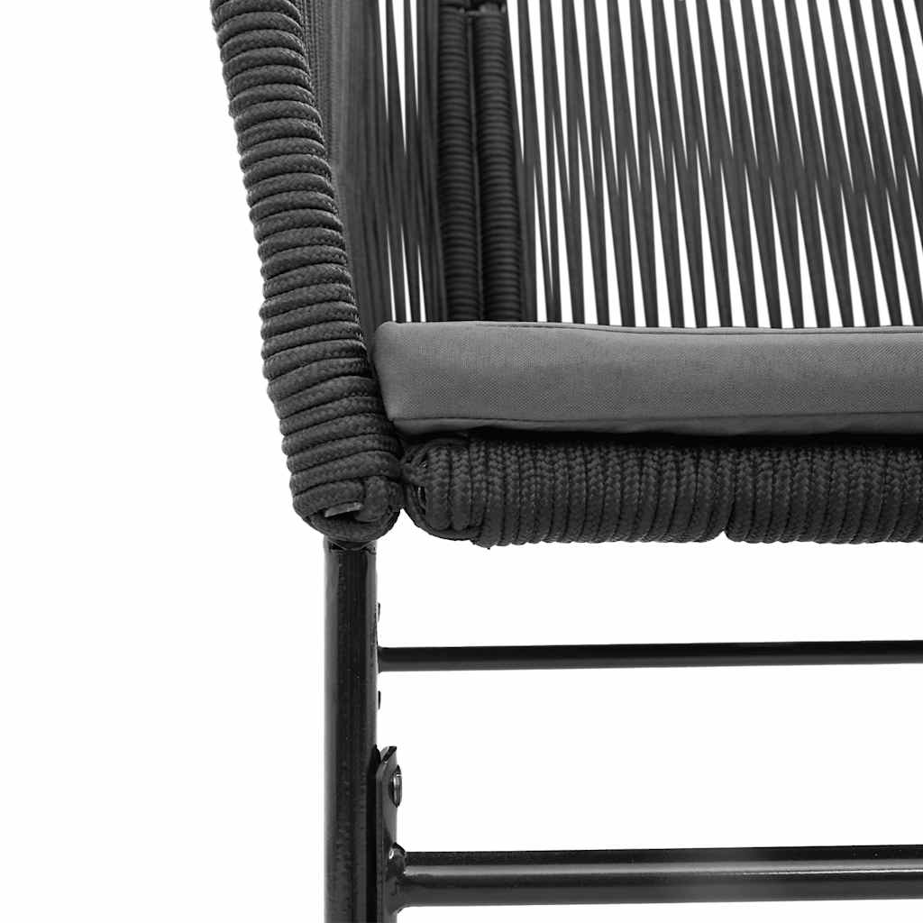 9-tlg. Garten-Essgruppe mit Kissen Schwarz Poly Rattan Glas