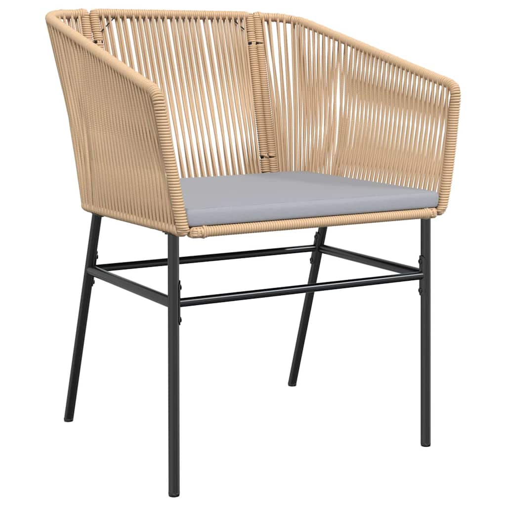 9-tlg. Garten-Essgruppe mit Kissen Braun Poly Rattan Glas