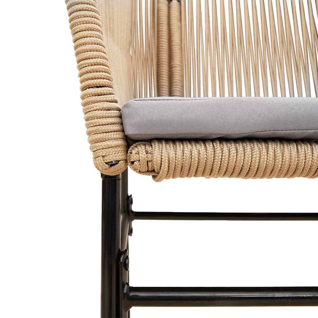 9-tlg. Garten-Essgruppe mit Kissen Braun Poly Rattan Glas