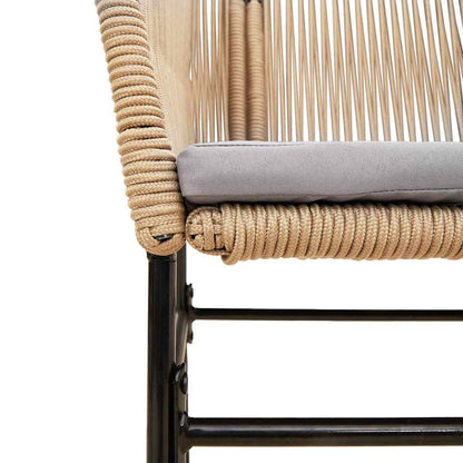 9-tlg. Garten-Essgruppe mit Kissen Braun Poly Rattan Glas