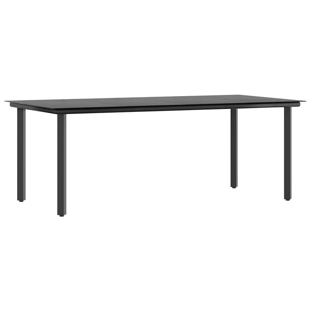 9-tlg. Garten-Essgruppe mit Kissen Grau Poly Rattan Glas