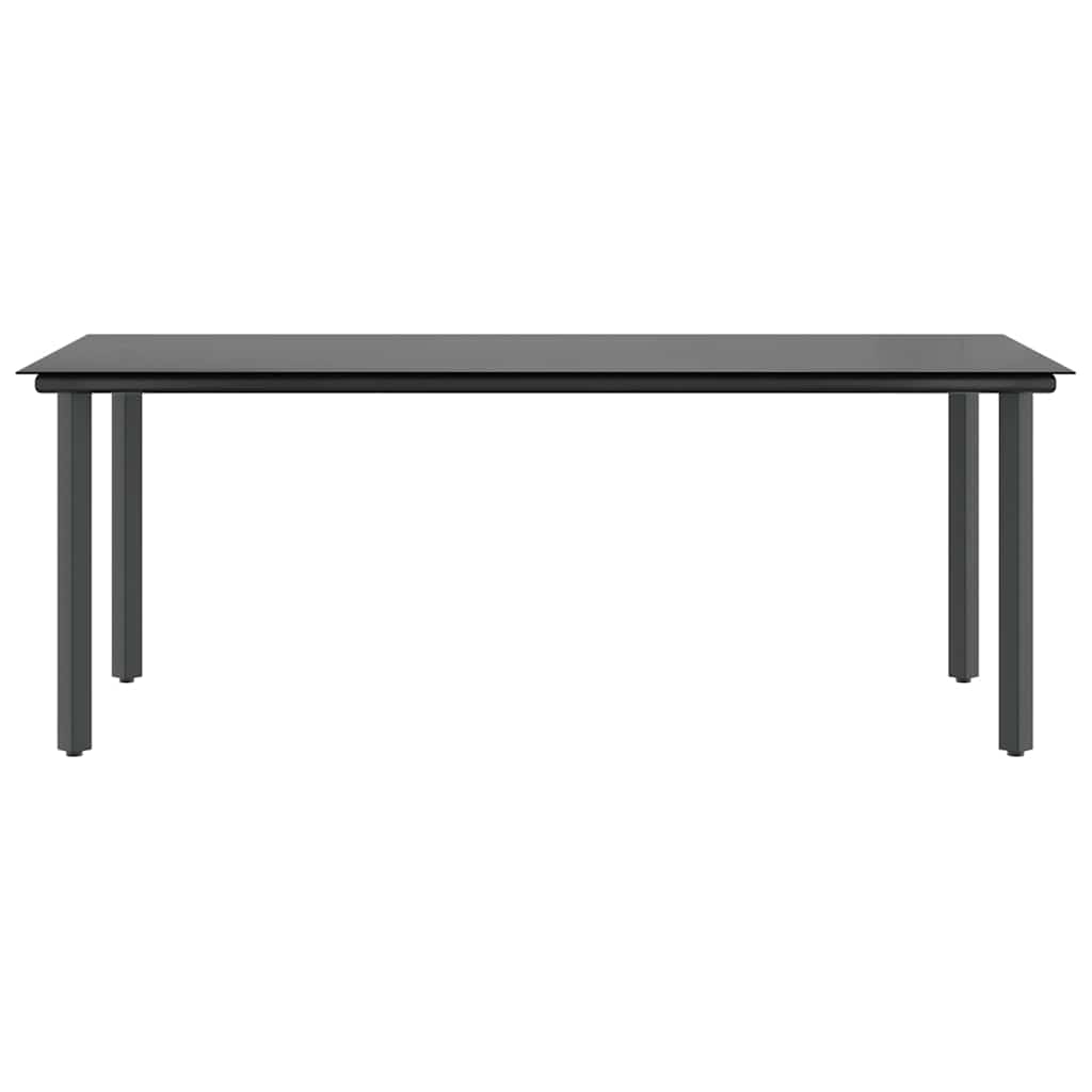 9-tlg. Garten-Essgruppe mit Kissen Grau Poly Rattan Glas